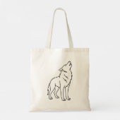 Minimalist Wolf Line Art – Howling Wildlife Tragetasche (Rückseite)