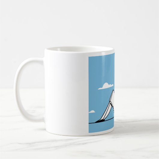 Minimalist Woman and Dog Illustration Kaffeetasse (Links)