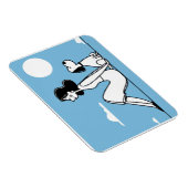 Minimalist Woman and Dog Illustration Magnet (Rechte Seite)