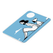 Minimalist Woman and Dog Illustration Magnet (Linke Seite)