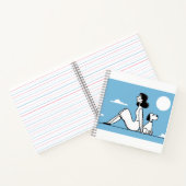 Minimalist Woman and Dog Illustration Notizblock (Innenseite)