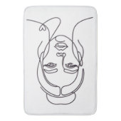 Minimalist Woman Face Line Art Bath Mat Badematte (Vorderseite Vertikal)