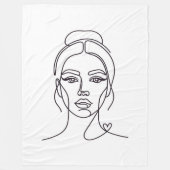 Minimalist Woman Face Line Art Fleece Blanket (Vorderseite)