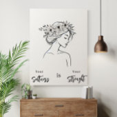 Minimalist Woman Line Art Scandinavian Neutral Poster