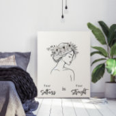 Minimalist Woman Line Art Scandinavian Neutral Poster