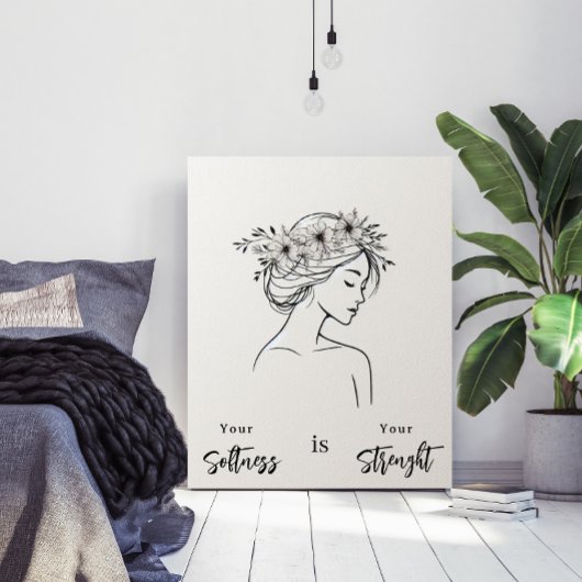 Minimalist Woman Line Art Scandinavian Neutral Poster