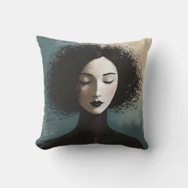 Minimalist Woman Portrait Canvas Print Kissen