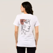 Minimalist Woman’s Face Line Art T-Shirt Tri-Blend Shirt (Rückseite voll)