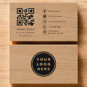 Minimalist Wood Professional Company Logo QR Code Visitenkarte