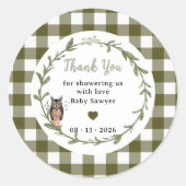 Minimalist woodland baby shower Favor sticker (Vorderseite)