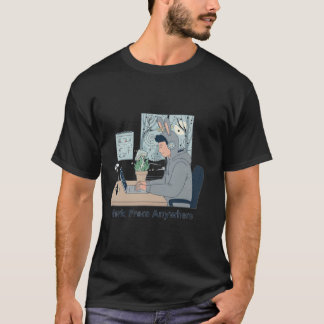 Minimalist Work From Anywhere Remote Office Illust T-Shirt