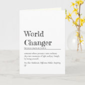Minimalist World Changer Inspirational Definition Karte (Gelbe Blume)