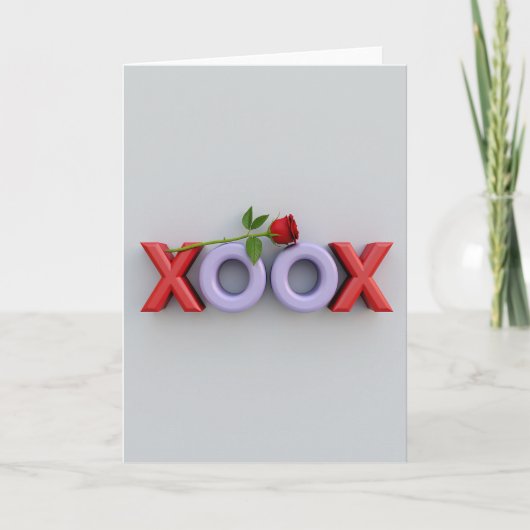 Minimalist Xoxo Love Card Karte (Vorderseite)