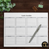 Minimalist Yearly Checklist Notepad Notizblock