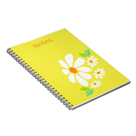 Minimalist Yellow and White Flower Drawing Notizblock (Rechte Seite)