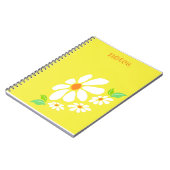 Minimalist Yellow and White Flower Drawing Notizblock (Linke Seite)