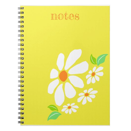 Minimalist Yellow and White Flower Drawing Notizblock (Vorderseite)