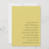 Minimalist Yellow Elegant Stylish Modern Wedding Einladung (Vorderseite)