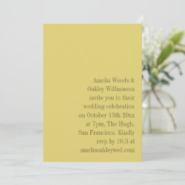 Minimalist Yellow Elegant Stylish Modern Wedding Einladung