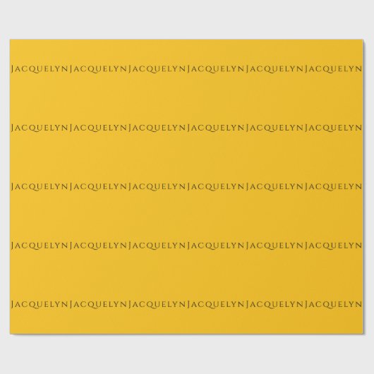 Minimalist Yellow Orange Plain Elegant Modern Name Geschenkpapier (Flach)