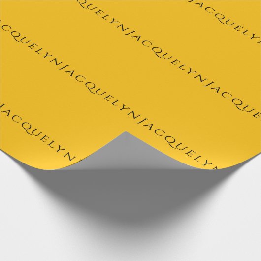 Minimalist Yellow Orange Plain Elegant Modern Name Geschenkpapier (Ecke)