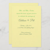 Minimalist Yellow & Sage Green Wedding Invitation Einladung (Vorne/Hinten)