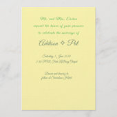 Minimalist Yellow & Sage Green Wedding Invitation Einladung (Vorderseite)