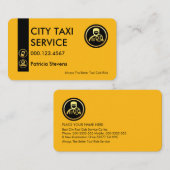 Minimalist Yellow Taxi Driver Tab Visitenkarte (Vorne/Hinten)