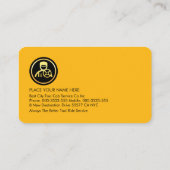 Minimalist Yellow Taxi Driver Tab Visitenkarte (Rückseite)