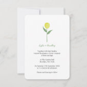 Minimalist Yellow Tulip Einladung (Rückseite)