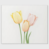 Minimalist Yellow Tulip Spring Gift Wrap Geschenkpapier (Flach)