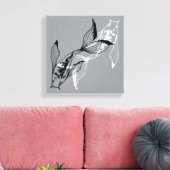 Minimalist Yin Yang Koi Fish Canvas Print Leinwanddruck (Insitu (Wohnzimmer))