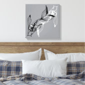 Minimalist Yin Yang Koi Fish Canvas Print Leinwanddruck (Insitu (Schlafzimmer))