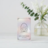 Minimalist Yoga Studio with QR Code | Holographic  Visitenkarte (Stehend Vorderseite)