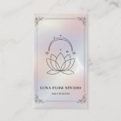 Minimalist Yoga Studio with QR Code | Holographic  Visitenkarte (Vorderseite)