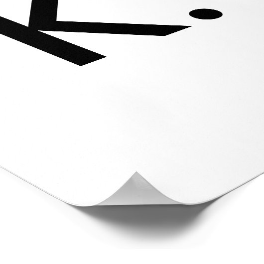 Minimalist Your Initial Alphabet Geo Font Print Poster (Ecke)