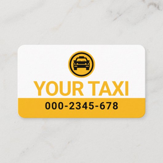 Minimalist Your Yellow Taxi Cab Visitenkarte (Vorderseite)