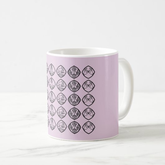 Minimalist Zen Buddhist Mudras Cup Kaffeetasse (VorderseiteRechts)