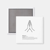 Minimalist Zen Buddhist Mudras magnet (Vorderseite/Rückseite)