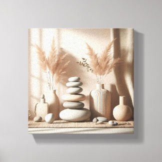 Minimalist Zen Still Life Art - Balanced Stones an Leinwanddruck