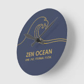 Minimalist Zen Wave | Abstract Ocean Line Runde Wanduhr (Winkel)