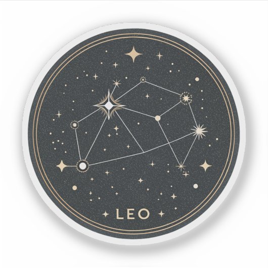 Minimalist Zodiac Constellation Sticker | Elegant  (Vorderseite)