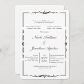 Minimalista blanco y negro invitación de boda einladung (Vorne/Hinten)