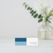 minimalista bloques geométricos azul elegante mini visitenkarte (Stehend Vorderseite)