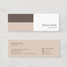 minimalista bloques geométricos marrón elegante mini visitenkarte