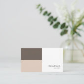 minimalista bloques geométricos marrón elegante visitenkarte (Stehend Vorderseite)
