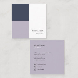 minimalista bloques geométricos morado elegante quadratische visitenkarte