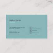 minimalista bloques geométricos turquesa elegante visitenkarte (Rückseite)