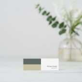 minimalista bloques geométricos verde elegante mini visitenkarte (Stehend Vorderseite)