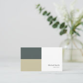 minimalista bloques geométricos verde elegante visitenkarte (Stehend Vorderseite)